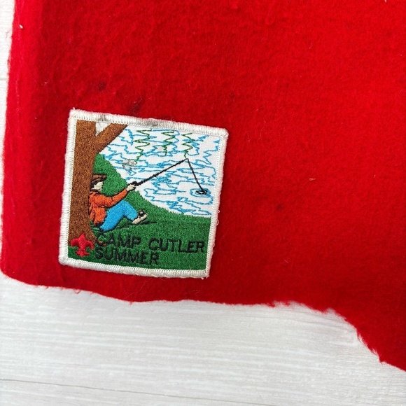 VTG 90s Official Boy Scouts of America WEBLOS Red Vest Size Medium - Picture 6 of 13